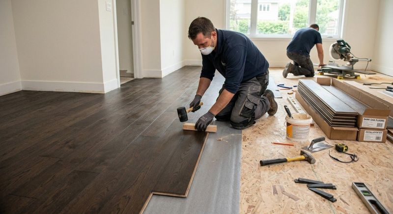 Dark Wood Floor Installation in Prince Georges County, MD